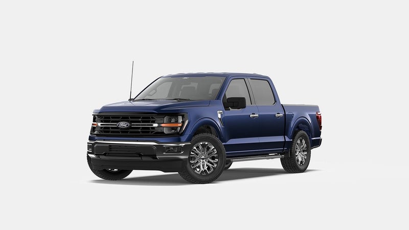 Blue Ford F-150 XLT SuperCrew pickup at Sam Scism Ford in Farmington, MO