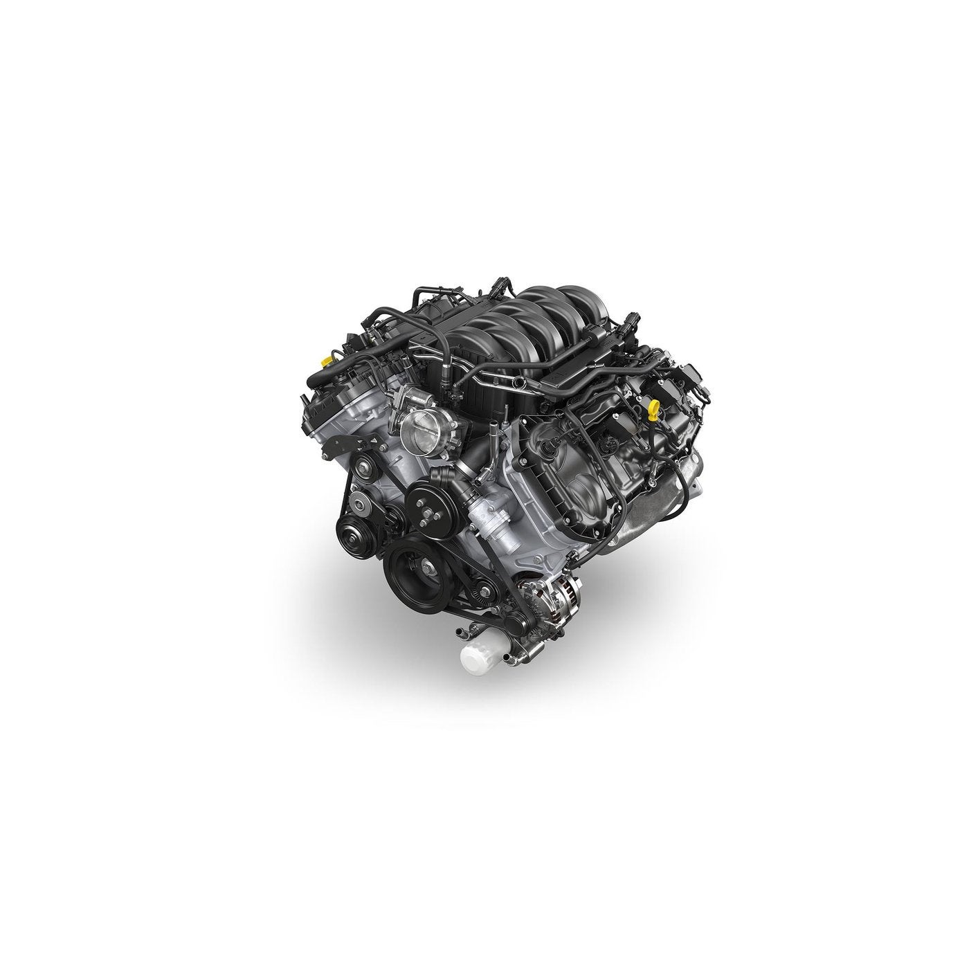 Ford 5.0L V8 engine on a white background, the kind of powertrain Warranty Forever covers in Farmington MO