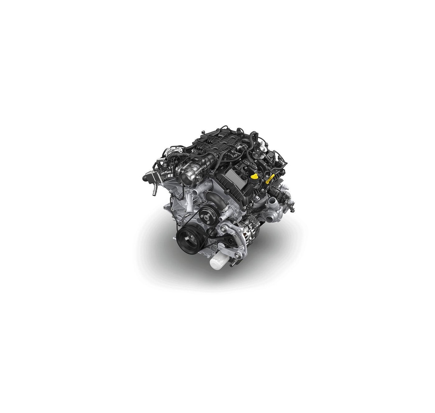 Ford 3.5L PowerBoost full hybrid V6 engine on a white background Ford 3.5L PowerBoost full hybrid V6 engine on a white background, hybrid service in Farmington MO